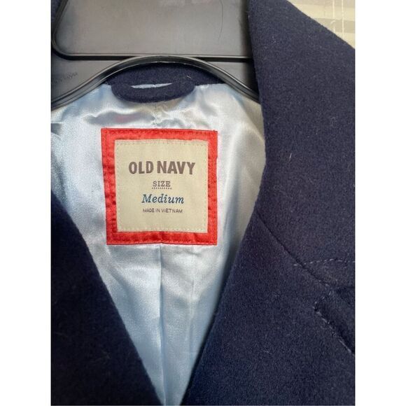 NWT Old Navy Wool Blend Double Breasted Button Down Peacoat Navy Blue M - Picture 7 of 12